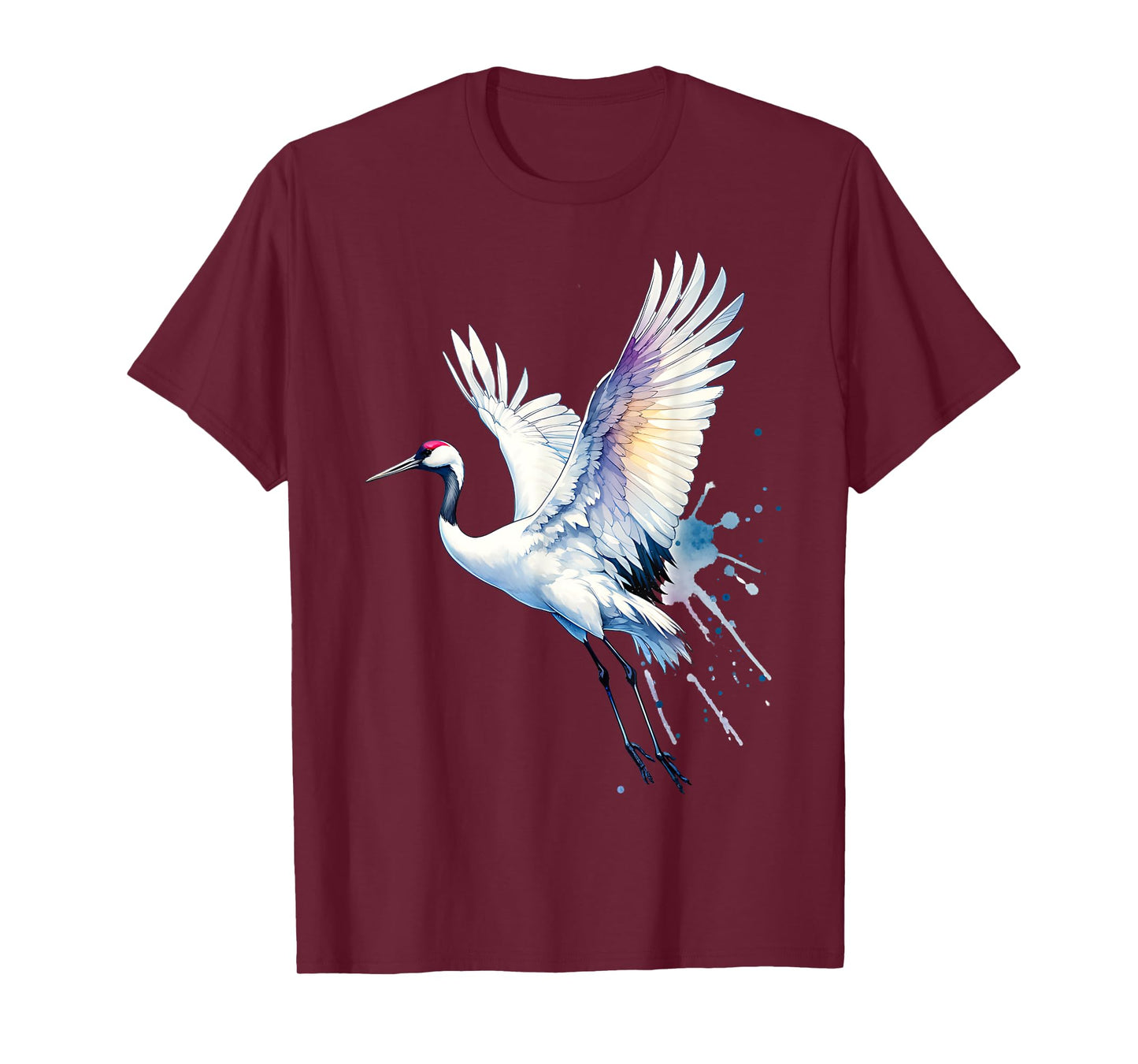Snow Crane Bird Watching Beautiful Flying White Crane Water T-Shirt
