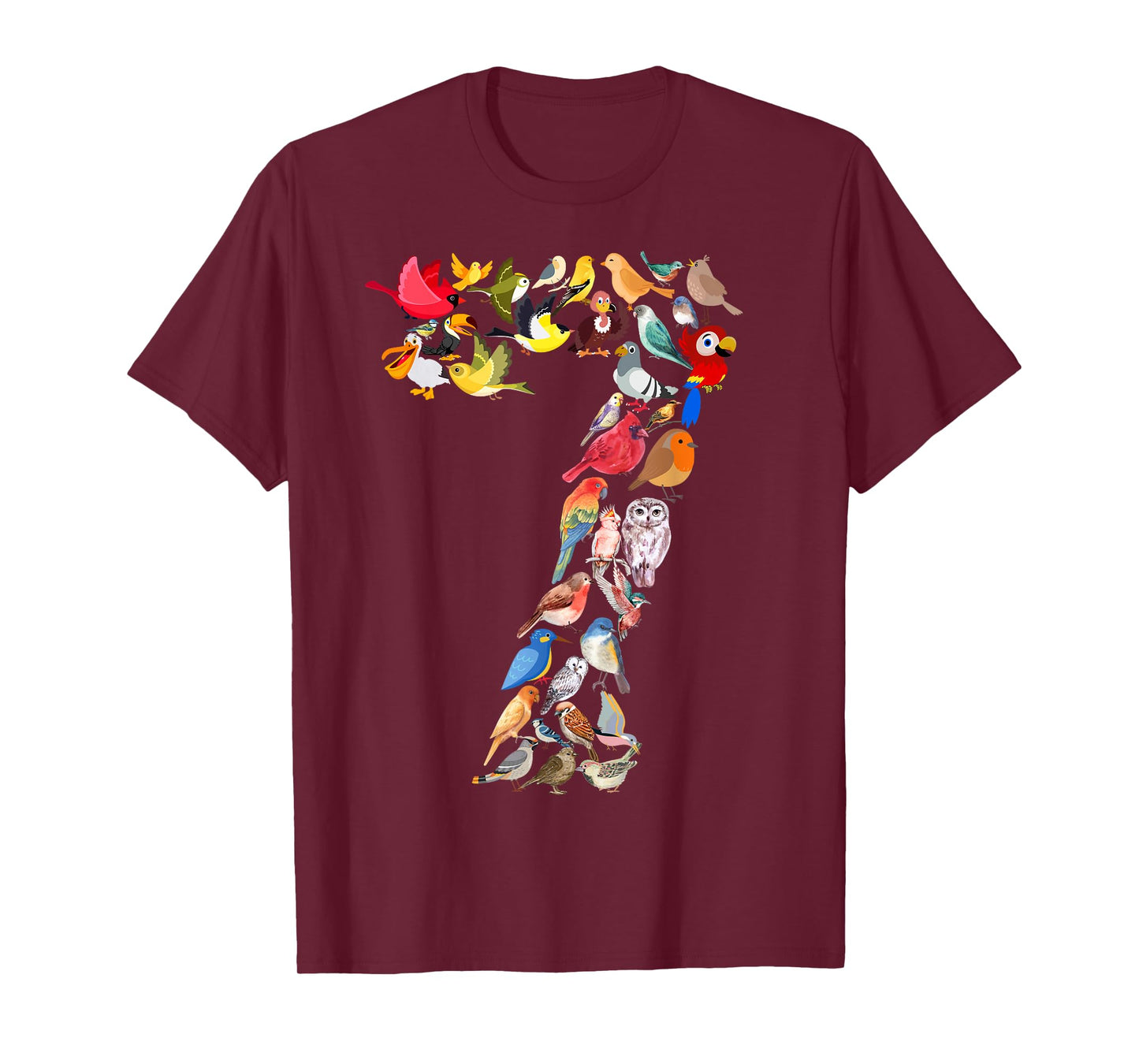 Kids 7th Birthday Birds Themed 7 Years Old Boys Bird Lover T-Shirt