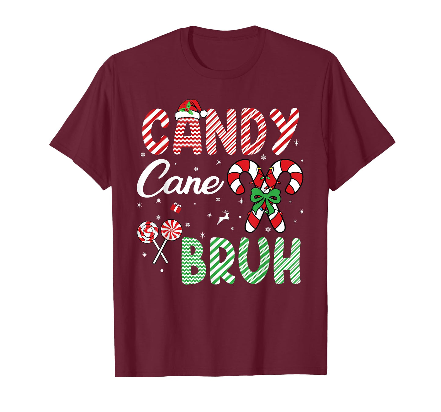 Candy Cane Bruh Funny Christmas Holiday Boys Toddlers kids T-Shirt