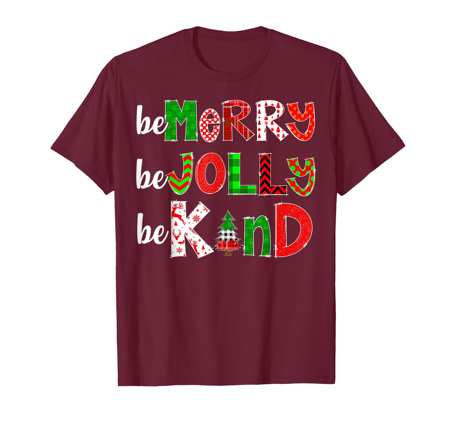 Be Merry Be Jolly Be Kind Merry Christmas Teacher Xmas Pjs T-Shirt