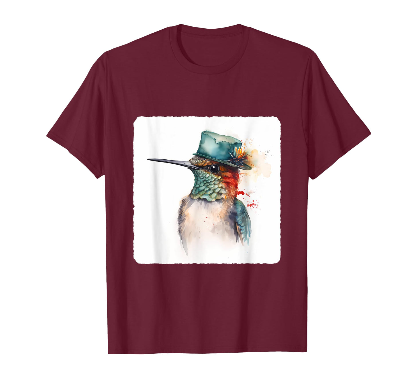 A Hummingbird Wearing A Hat. Hummingbird Donning A Hat, Bird T-Shirt