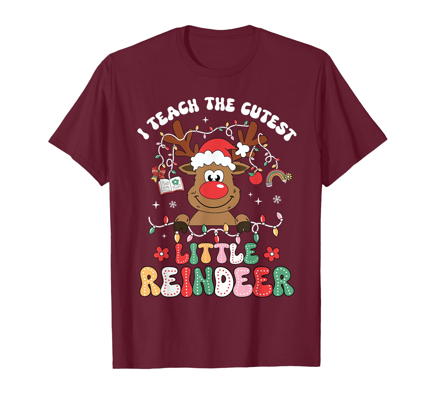 Christmas Teacher I Teach The Cutest Little Reindeer Kid Boy T-Shirt