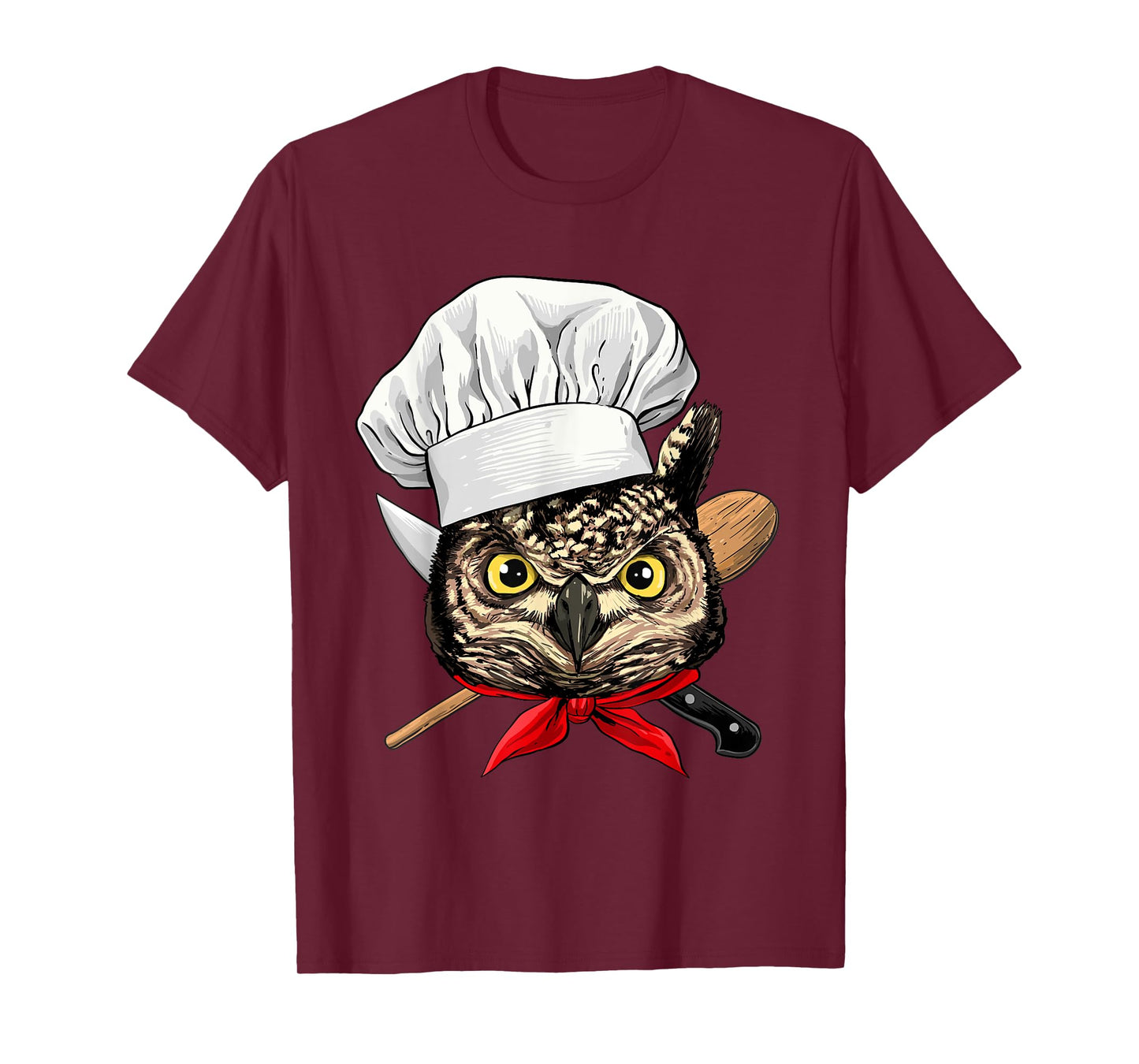 Owl Chef Wildlife Owl Bird, Cooking Lover T-Shirt