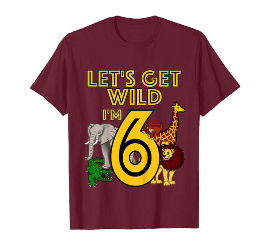 6 Year Old Zoo Birthday Shirt Safari Jungle Animal 6th Gift T-Shirt