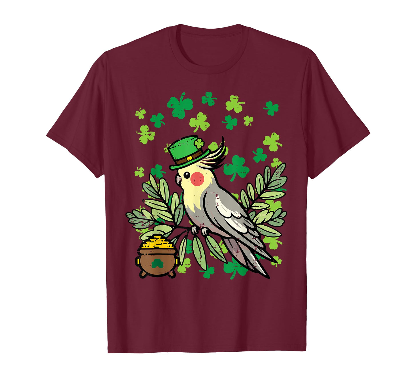 St Patricks Day Bird Cockatiel Saint Pattys Men Women Kids T-Shirt