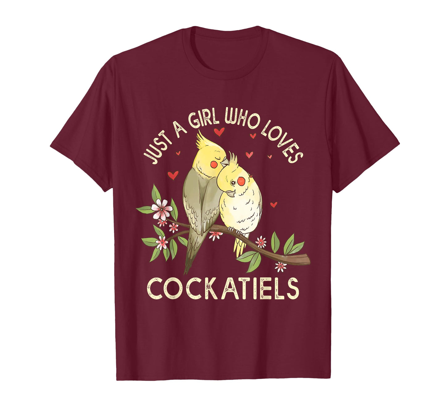 Cockatiels Love Birds Couple Valentines Day Cute Parrot Birb T-Shirt