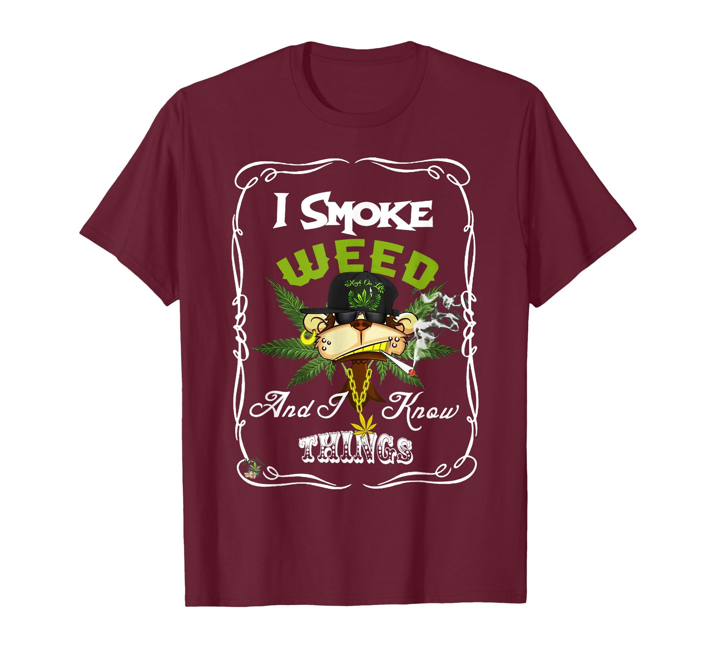 I Smoke Weed And I Know Things Funny Monkey Smoke Weed T-Shirt