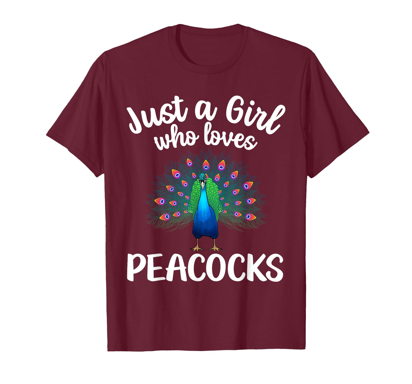 Funny Peacock Design For Women Girls Kids Bird Peacock Lover T-Shirt