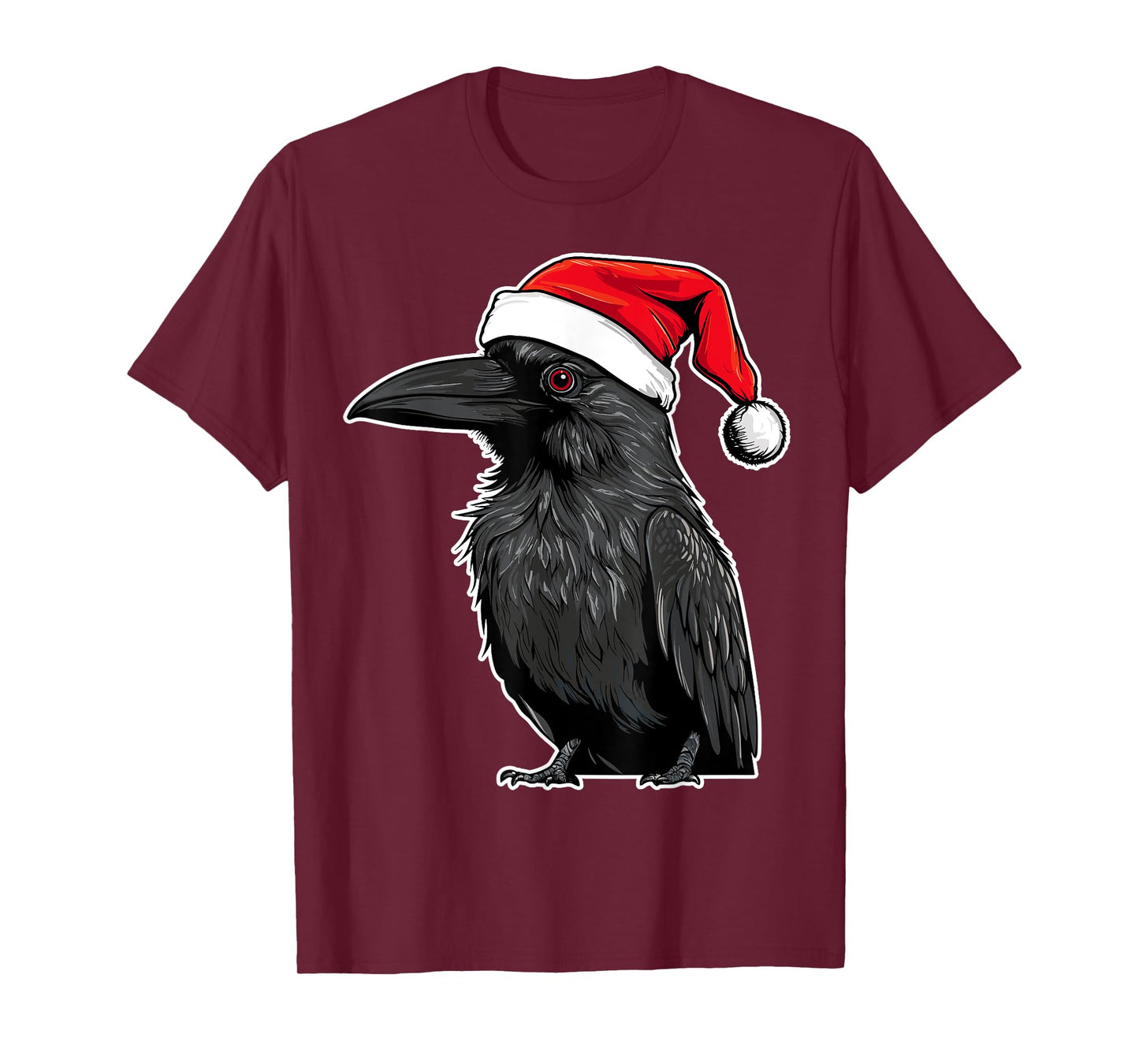 Crow Wearing Santa Hat Xmas Crow Birds Lover Christmas T-Shirt