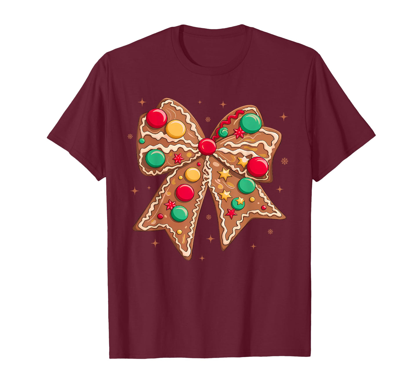 Christmas Gingerbread Coquette Bow Cookie Baking Women Girls T-Shirt