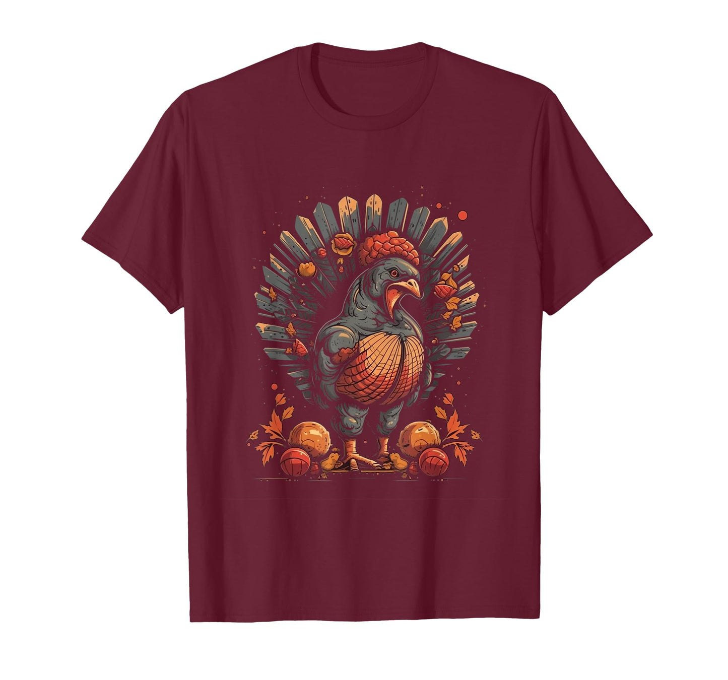 Turkey Fall Leaves Thanksgiving Day Animal Men Women Kids T-Shirt