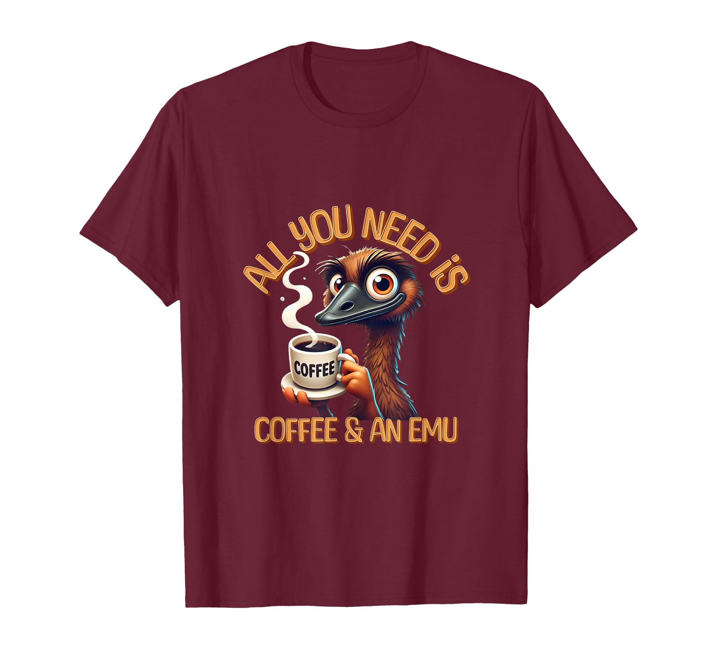 Funny Emu & Coffee Lover Zookeeper Animal Lovers T-Shirt