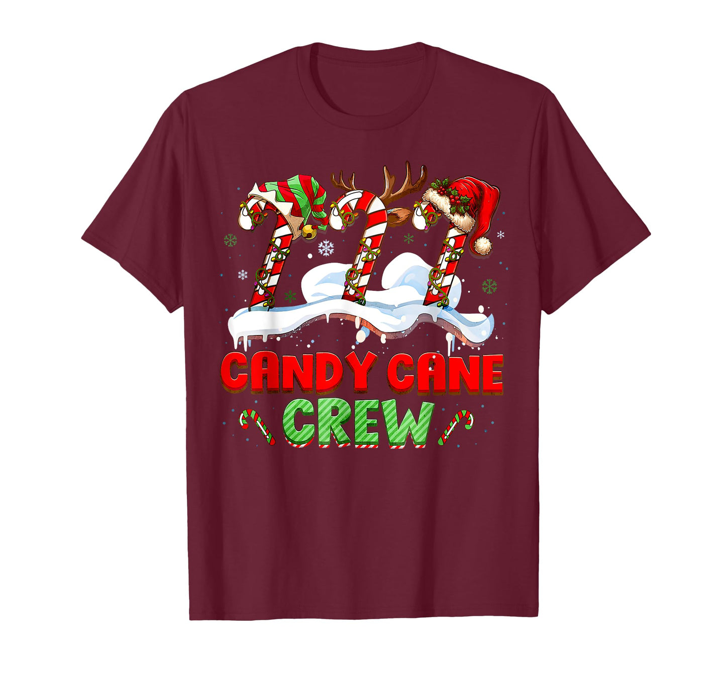 Candy Cane Crew Funny Christmas Candy Lover Xmas Womens Kids T-Shirt