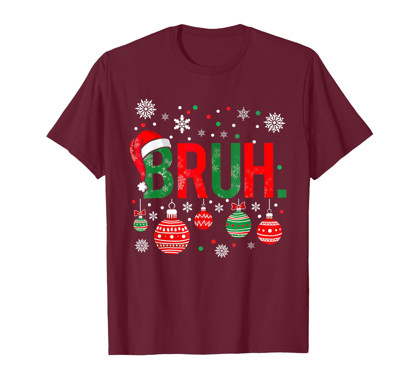 Merry Christmas Bruh Meme Funny Saying Bro Greeting Boys Men T-Shirt
