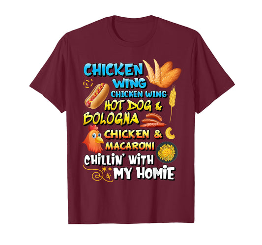 Chicken Wing Chicken Wing Hot Dog and Bologna Shirt Toddlers Men Women Girls Kids T-Shirt