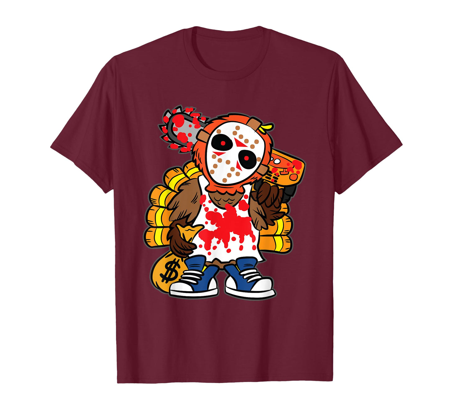 Turkey Horror Movie Thanksgiving Day Funny Bird Fall Autumn T-Shirt