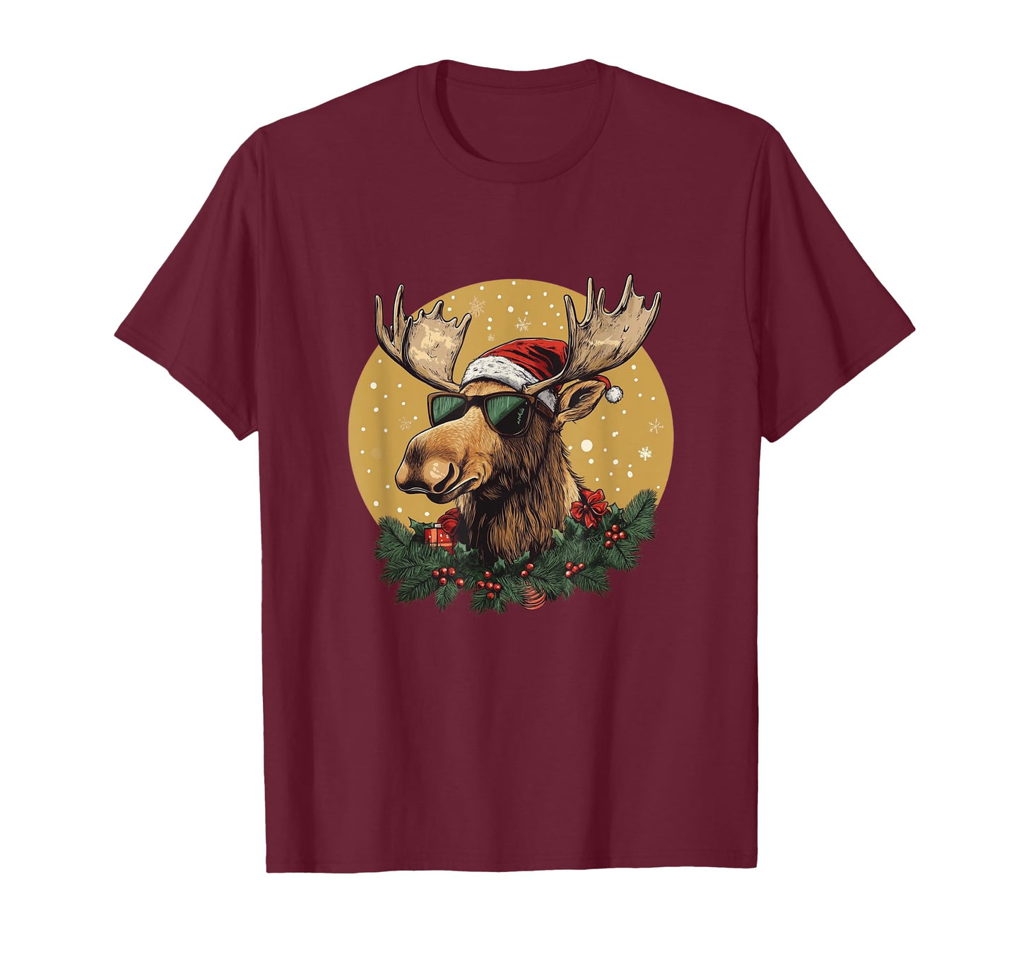 Sunglasses Christmas Moose Bringing the Holiday Vibes T-Shirt