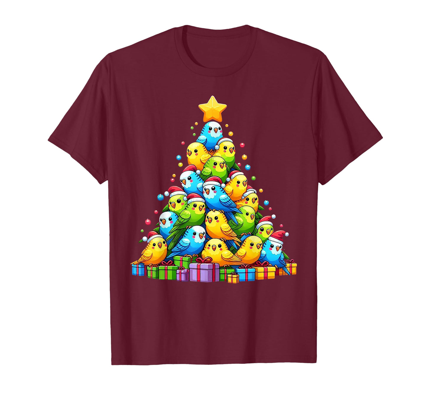 Budgie Christmas Tree Bird Christmas Cosutme Men Women Kids T-Shirt