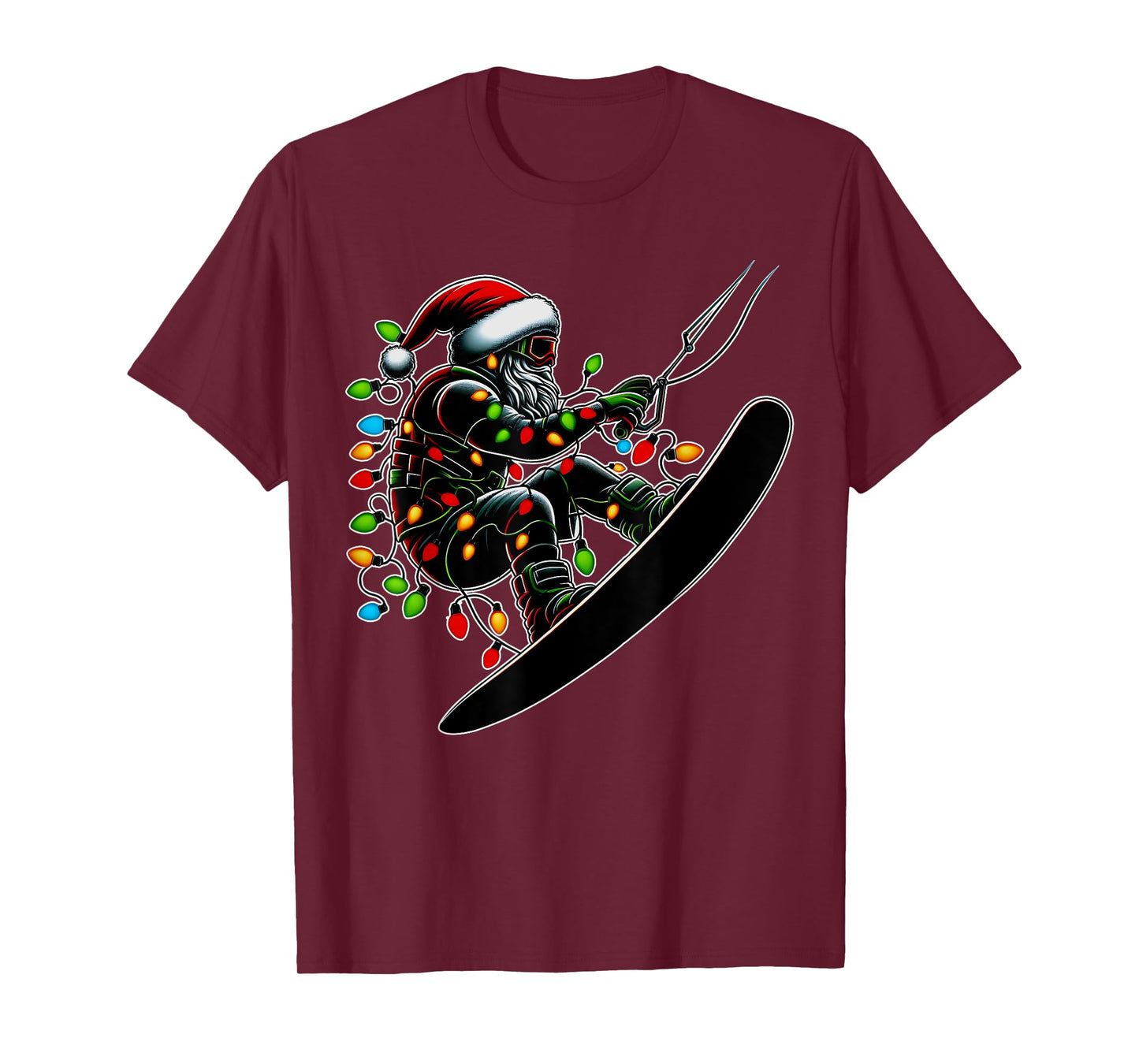 Wakeboarding Santa Claus Wakeboarder Christmas Hat Xmas T-Shirt