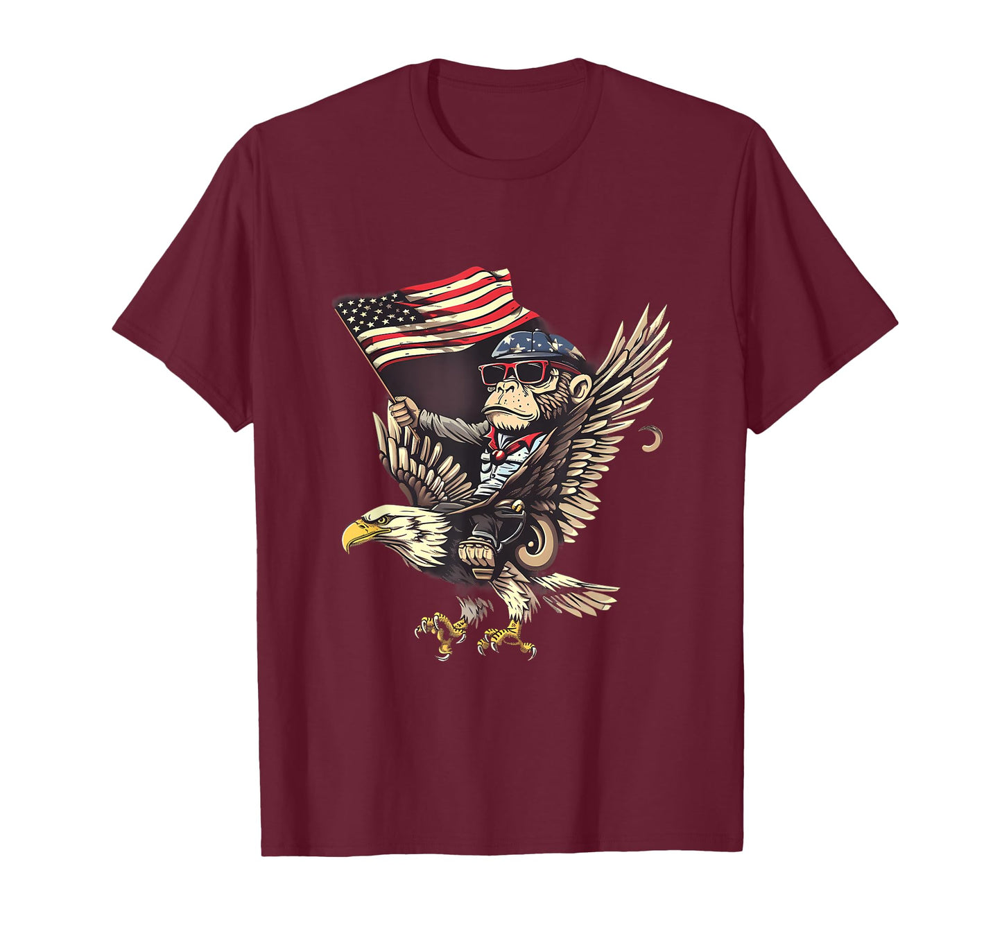 4th Of July Monkey Bald Eagle USA Fourth Of July America T-Shirt
