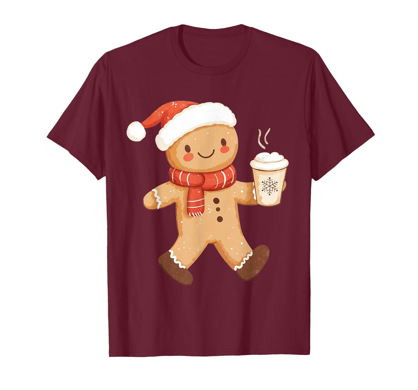 Gingerbread Coffee Lover Xmas Cookie Baking Women Christmas T-Shirt