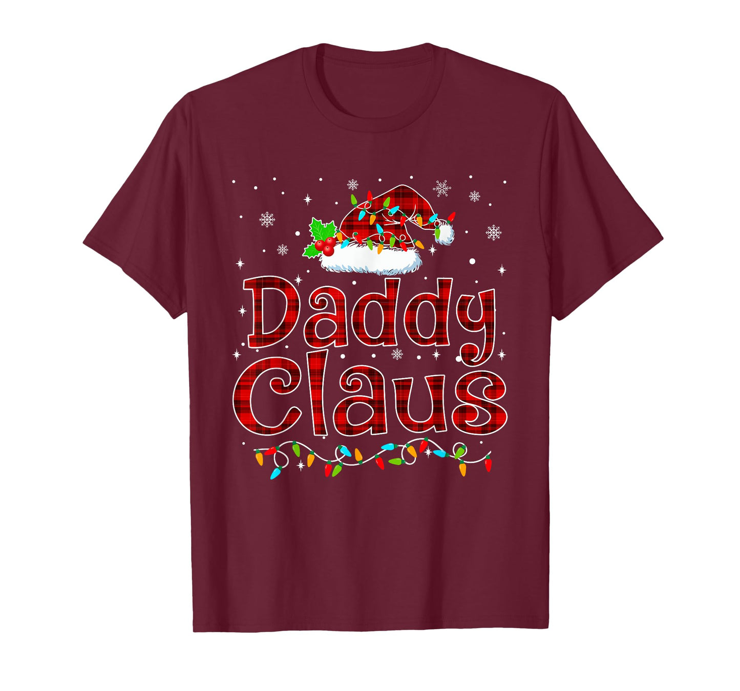 Daddy Claus Christmas Pajama Matching Family Xmas Lights T-Shirt