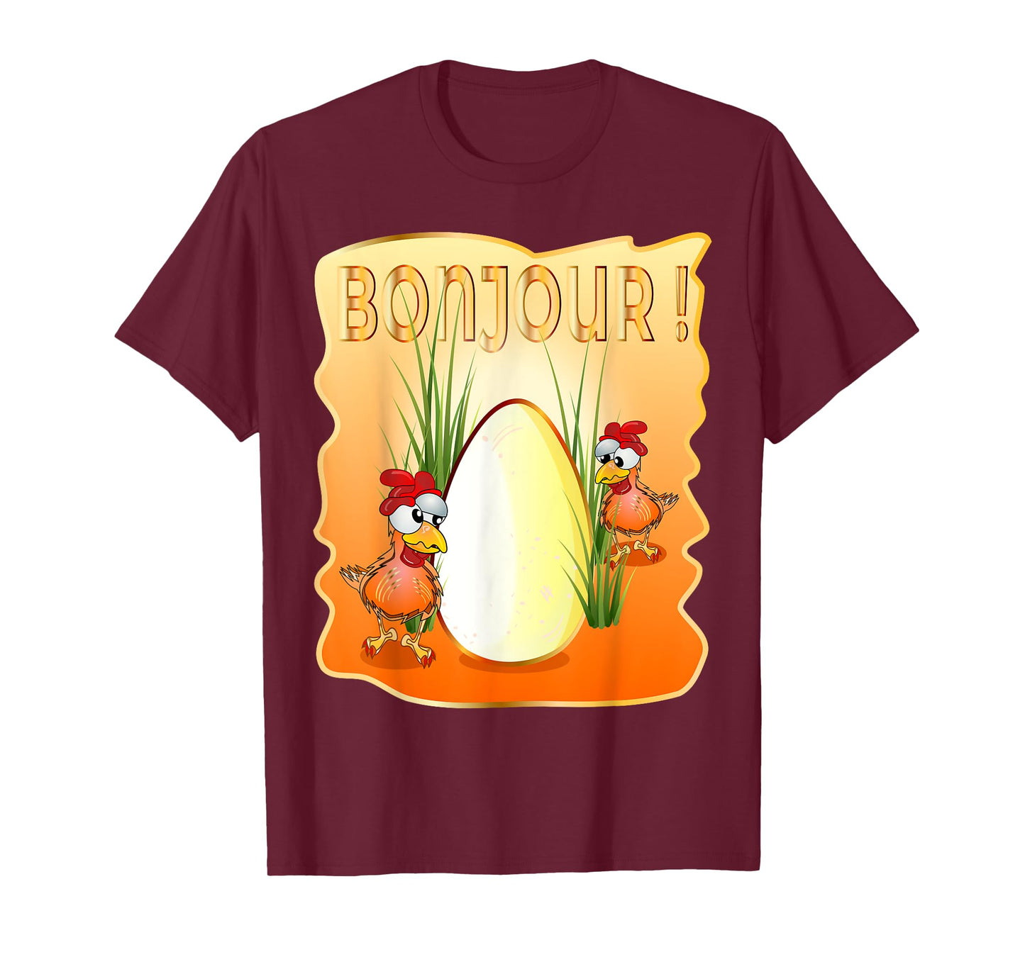 FRENCH CHICKEN HAPPY EASTER EGGS GREETINGS BONJOUR FRANCE T-Shirt