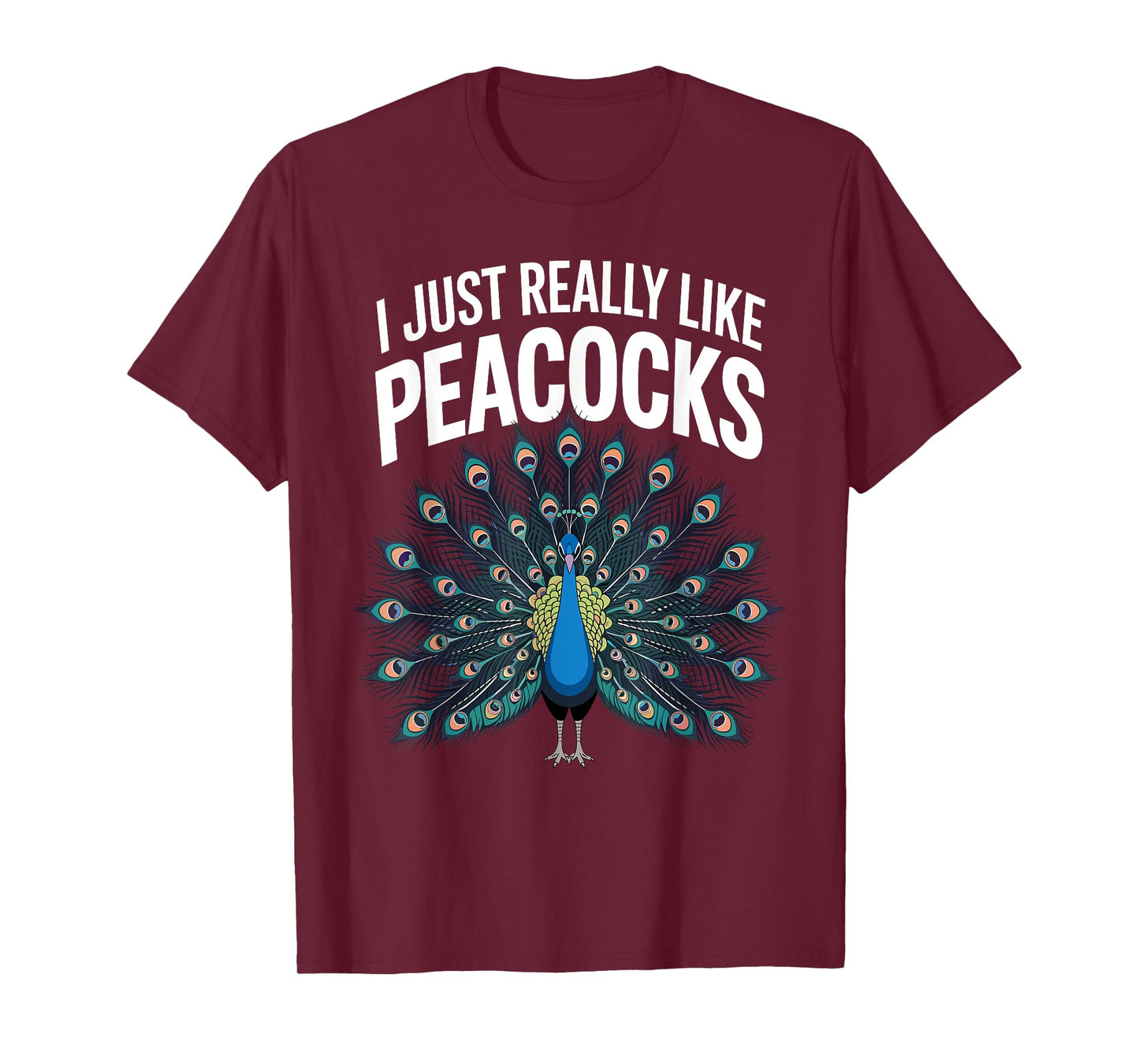 Funny Peacock Art For Men Women Adult Feather Peacock Lover T-Shirt