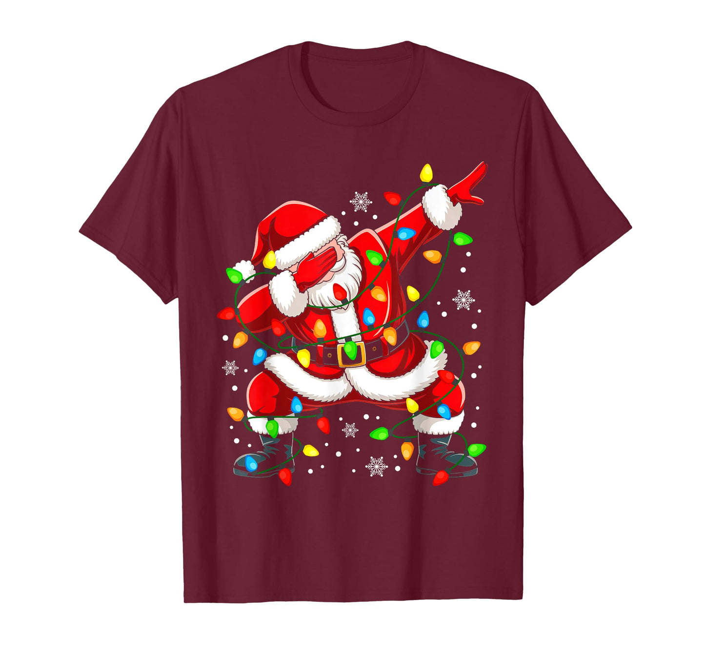 Boys Santa Shirt For Kids Toddler Funny Christmas Lights T-Shirt