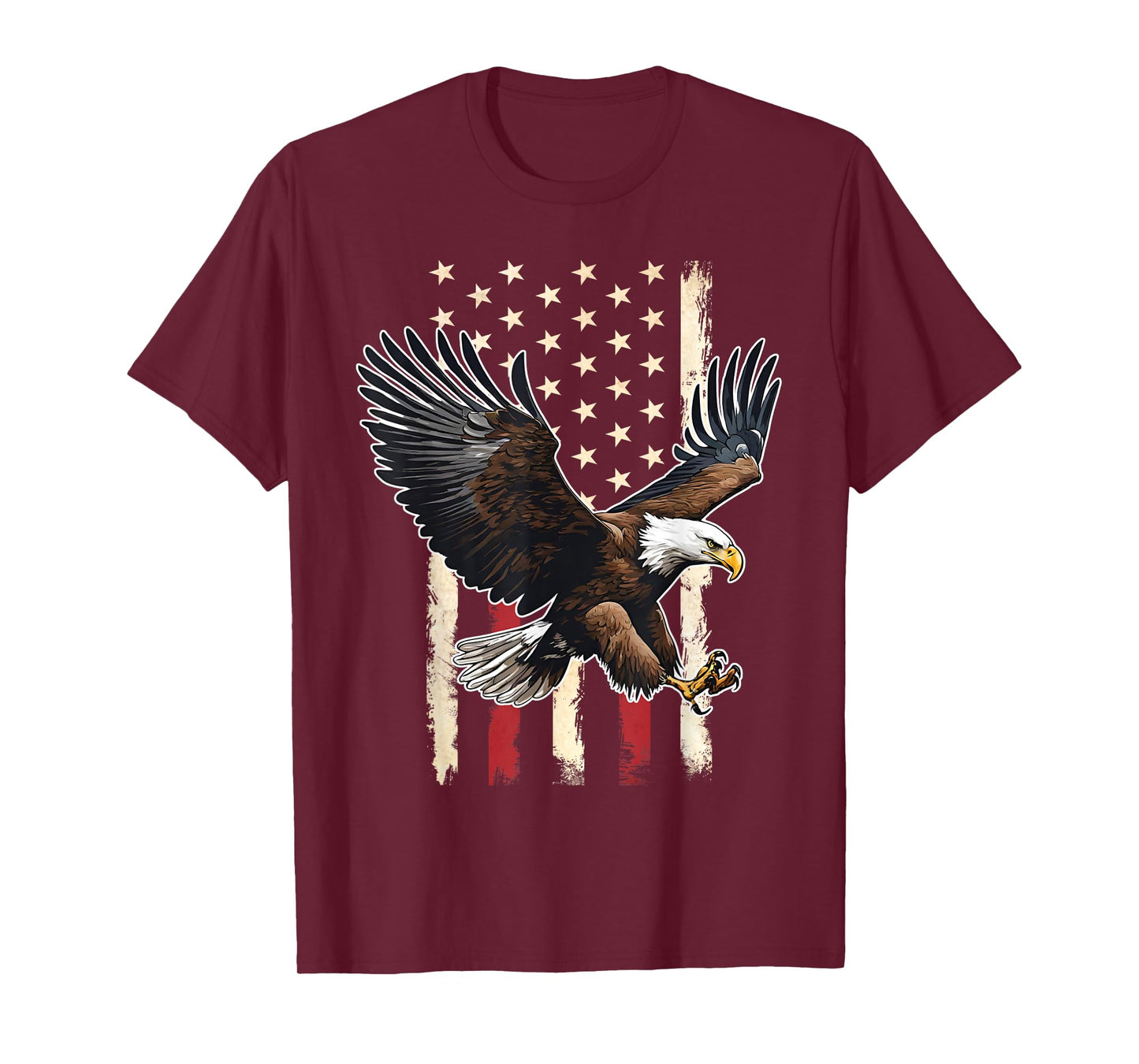 Vintage Bald Eagle American flag 4th Of July Boys Patriotic T-Shirt