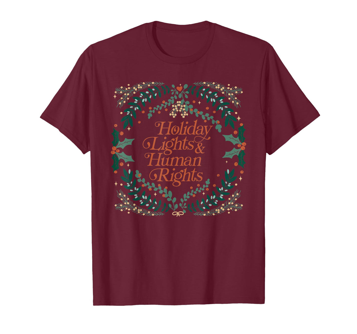 Retro Holiday Lights and Equal Rights Feminists Christmas T-Shirt