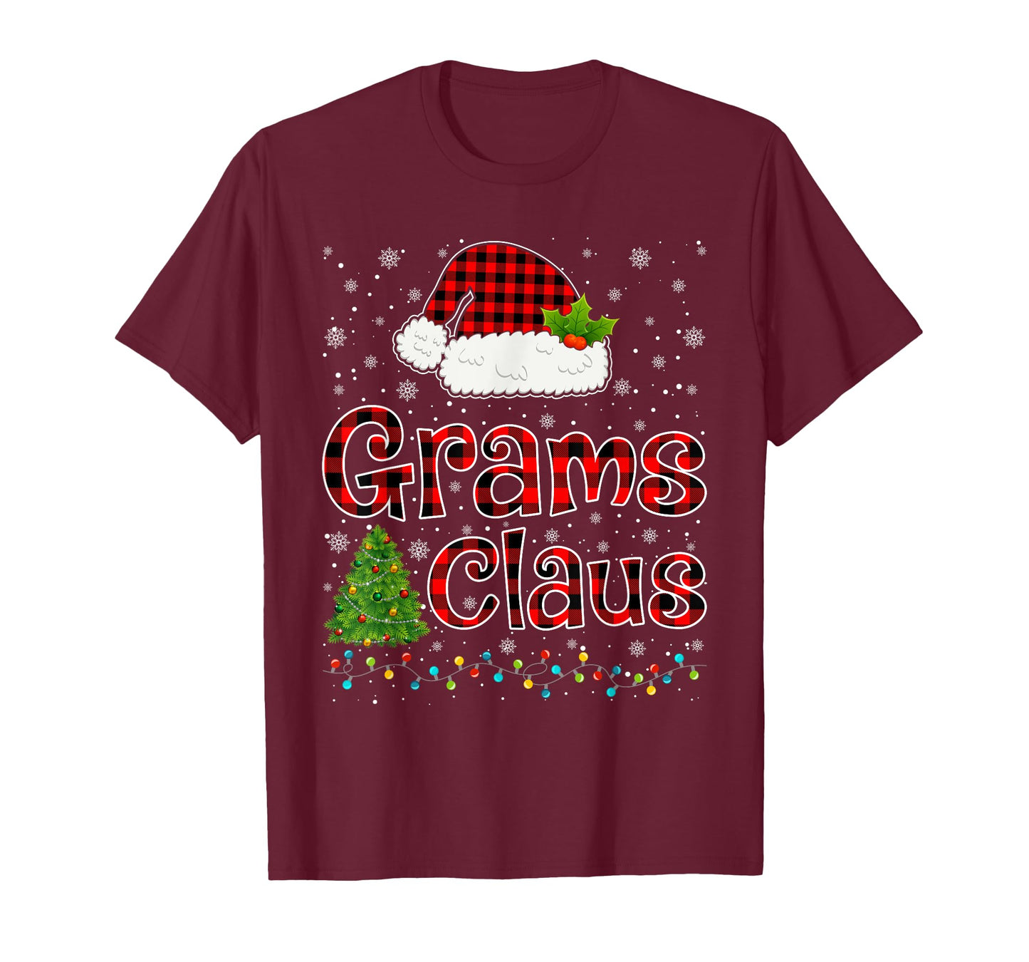 Funny Grams Claus Christmas Lights Xmas Pajama Family Tees T-Shirt