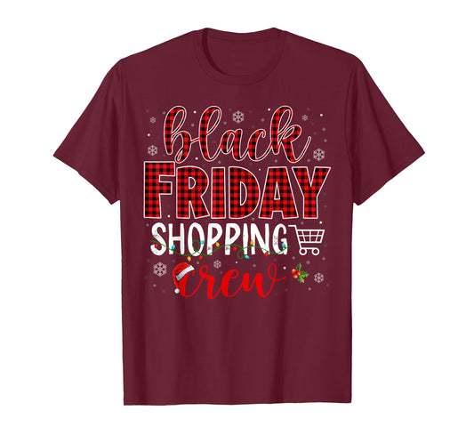 Funny Friday Shopping Crew Christmas Black Shopping Family T-Shirt