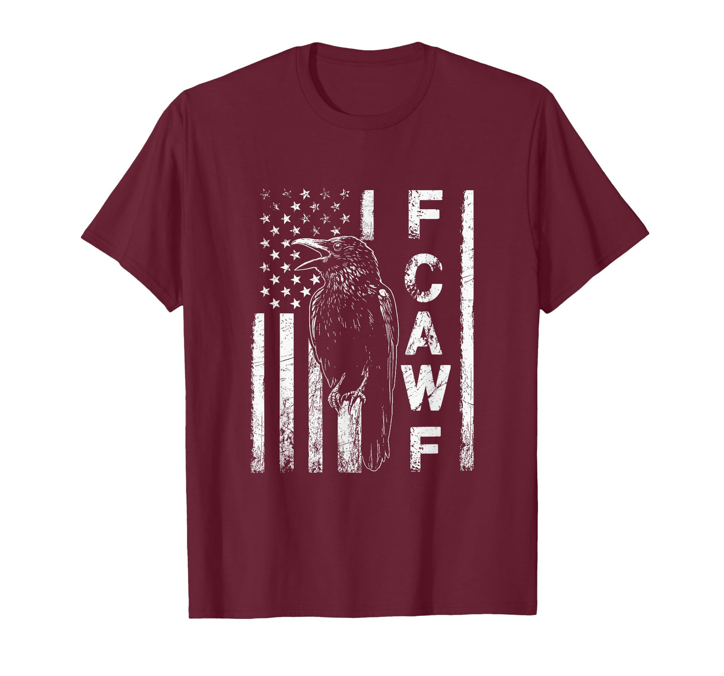 Funny F CAW F Crow with USA flag T-Shirt