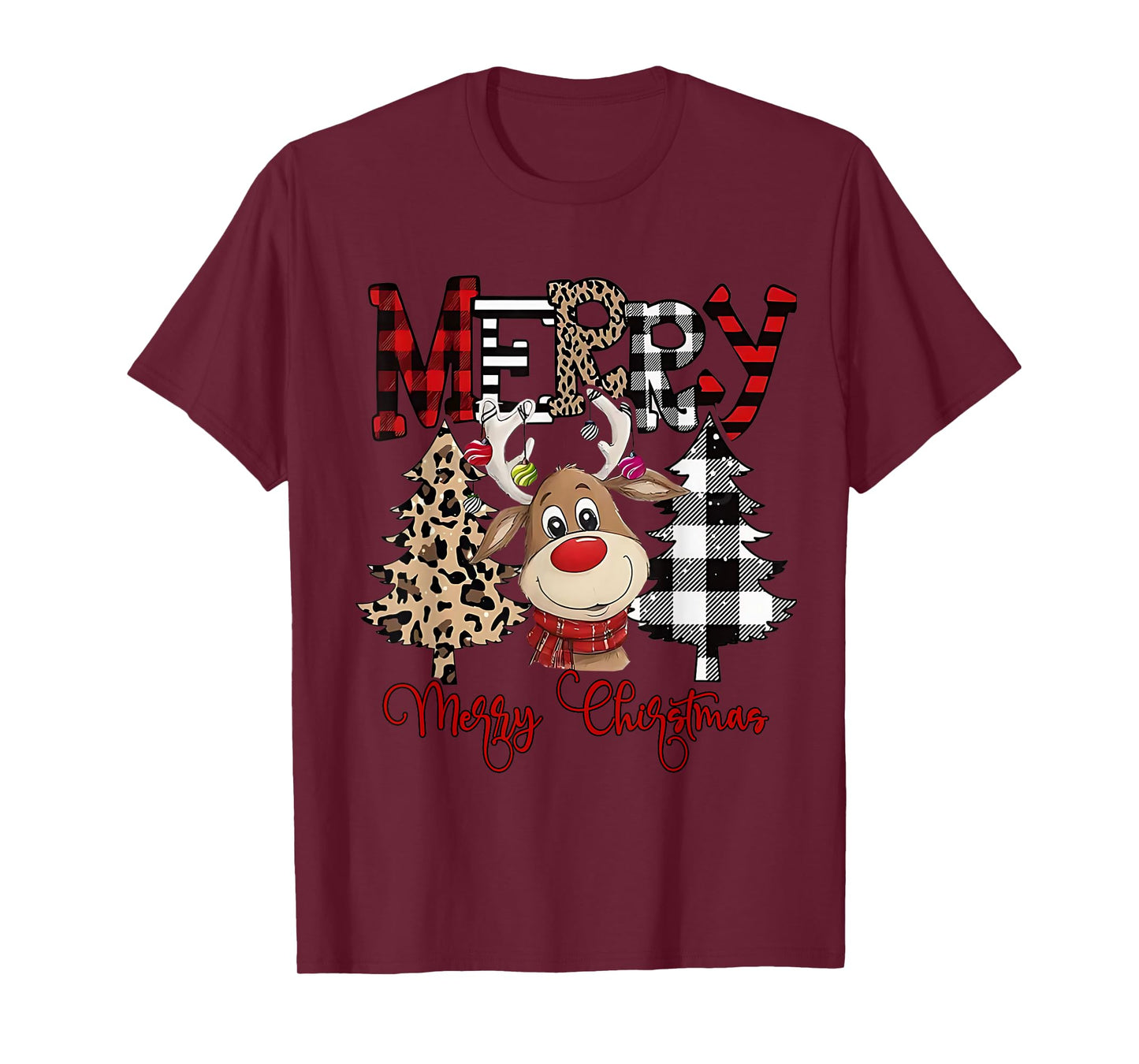 Funny Christmas t-shirt Cartoon Cute Reindeer t-shirt T-Shirt