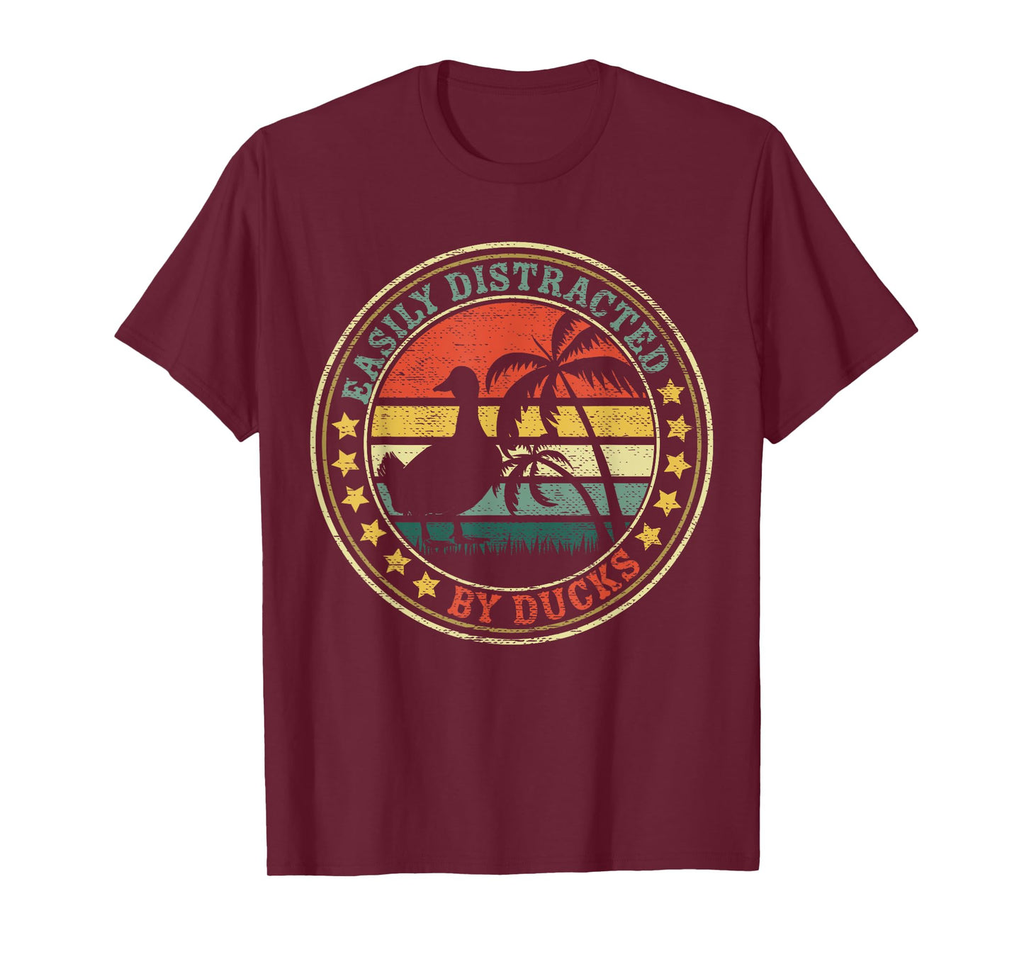 Retro Easily Distracted By Ducks Funny Vintage Style Saying T-Shirt