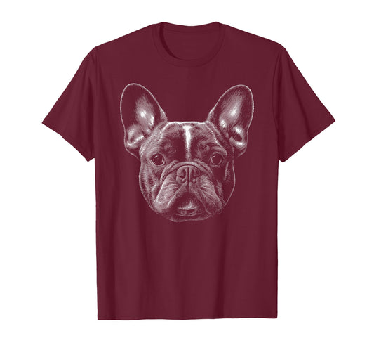 Frenchie Head French Bulldog Men Women Kids T-Shirt