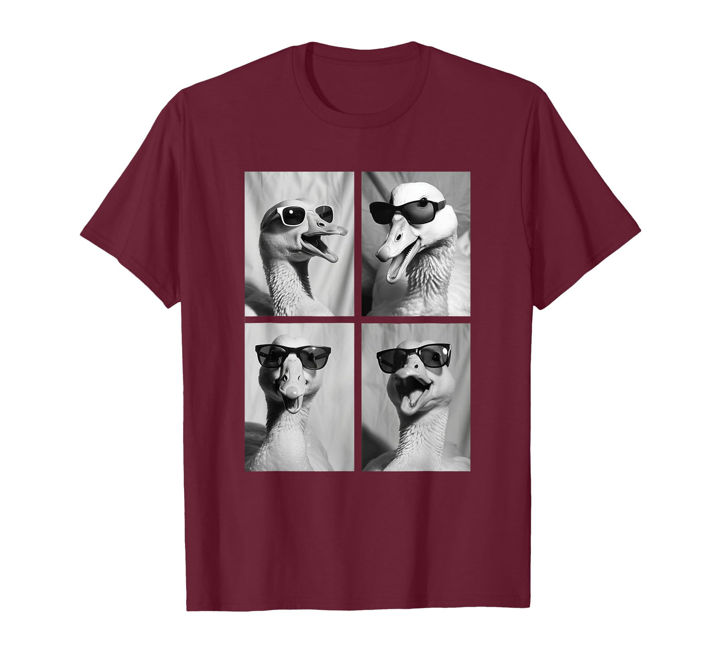 Funny Goose with Sunglasses Silly Geese Animals Photo Booth T-Shirt