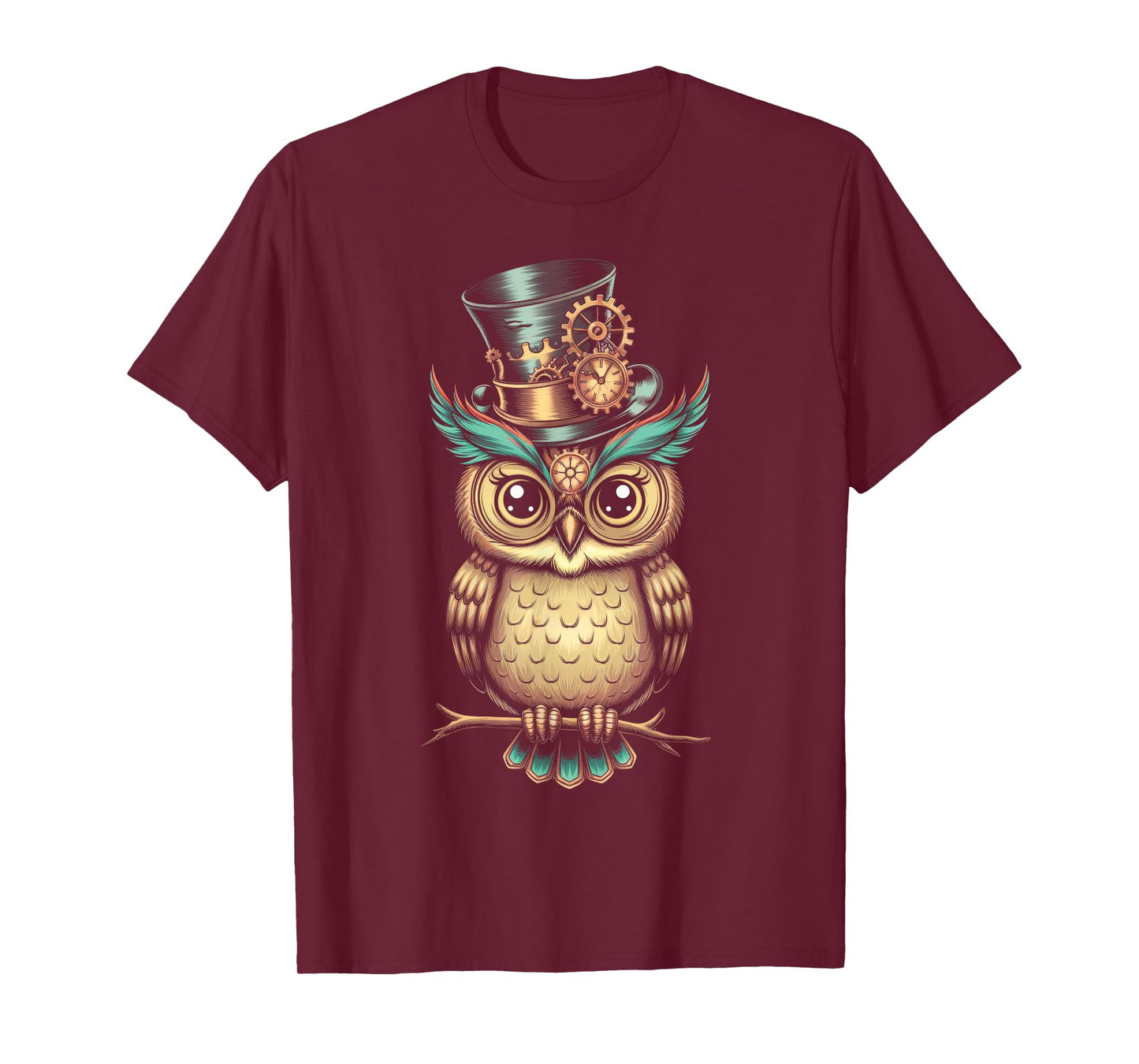 Steampunk Bird Owl Retro T-Shirt