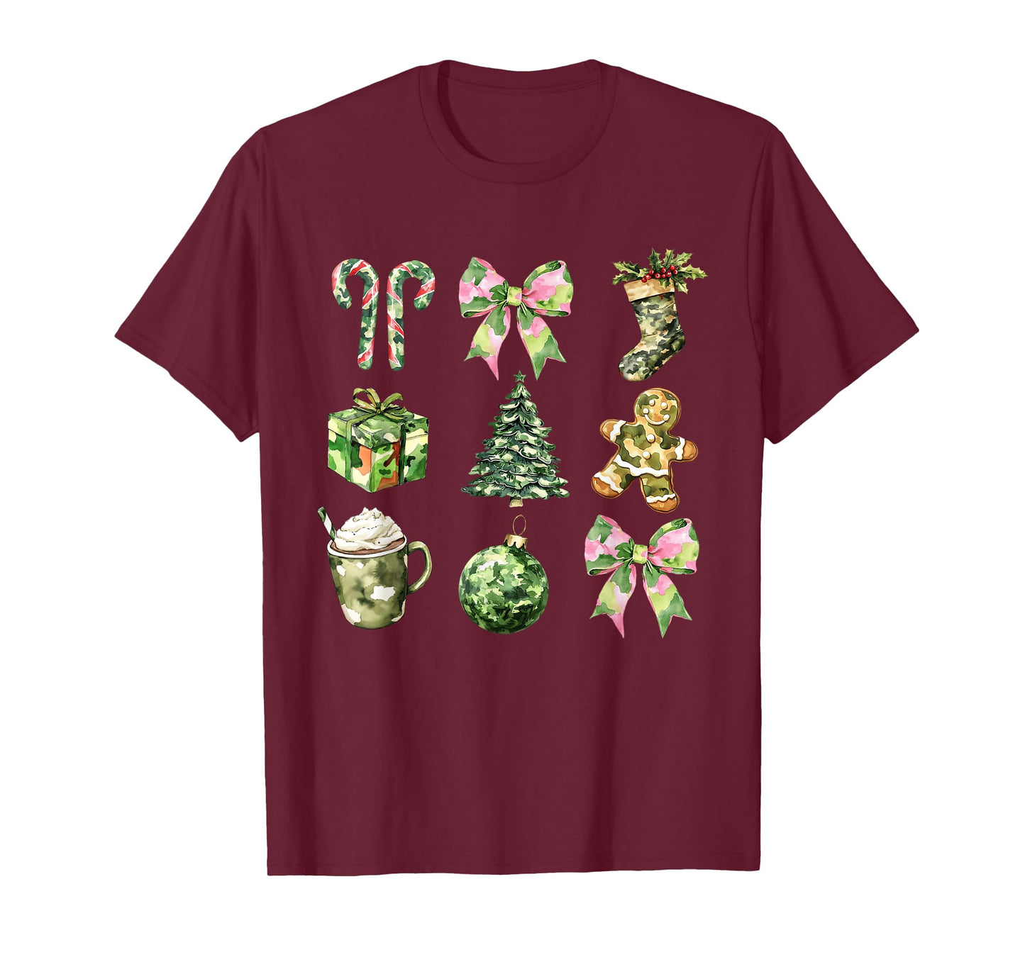 Camo Print Christmas Trees With Camouflage Print Xmas T-Shirt
