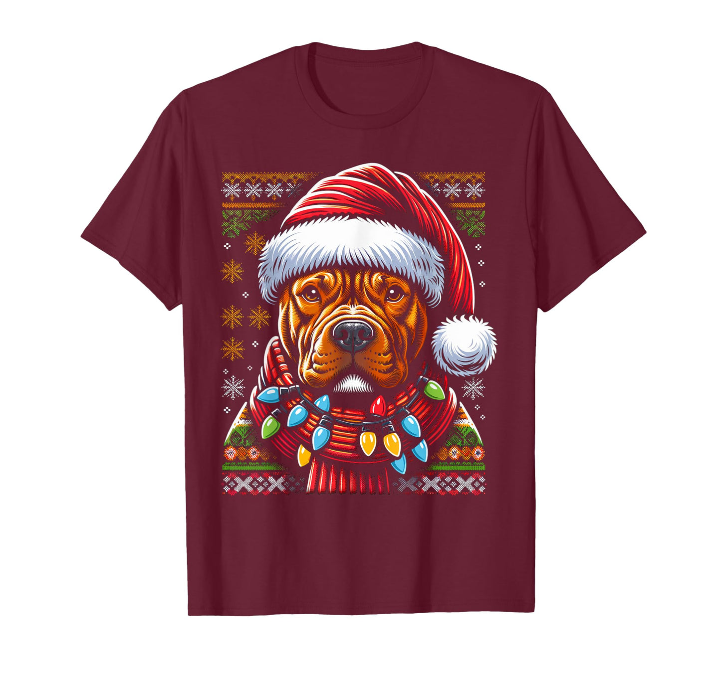 Christmas Pit bull Xmas Pit Bull Mom Dog Lover Santa Womens T-Shirt