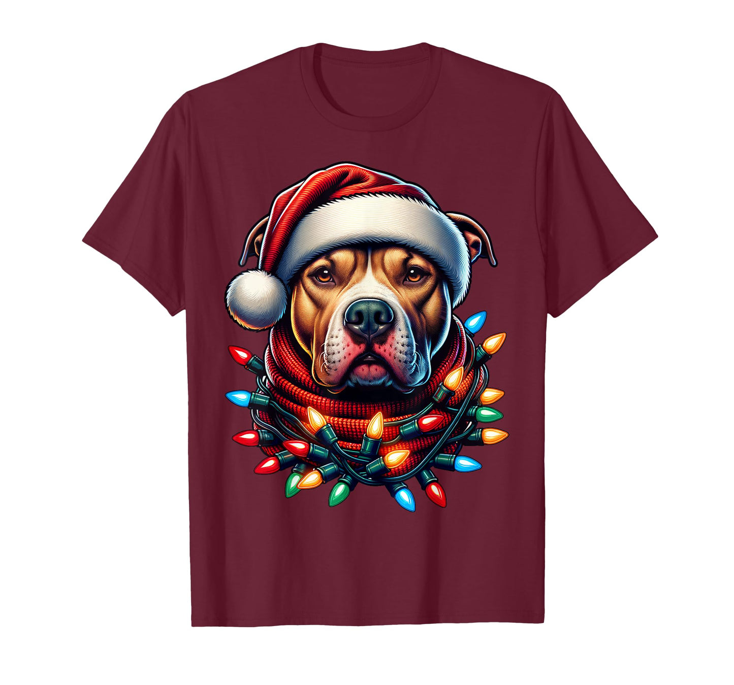 Christmas Pit bull Xmas Pit Bull Mom Dog Lover Santa Womens T-Shirt