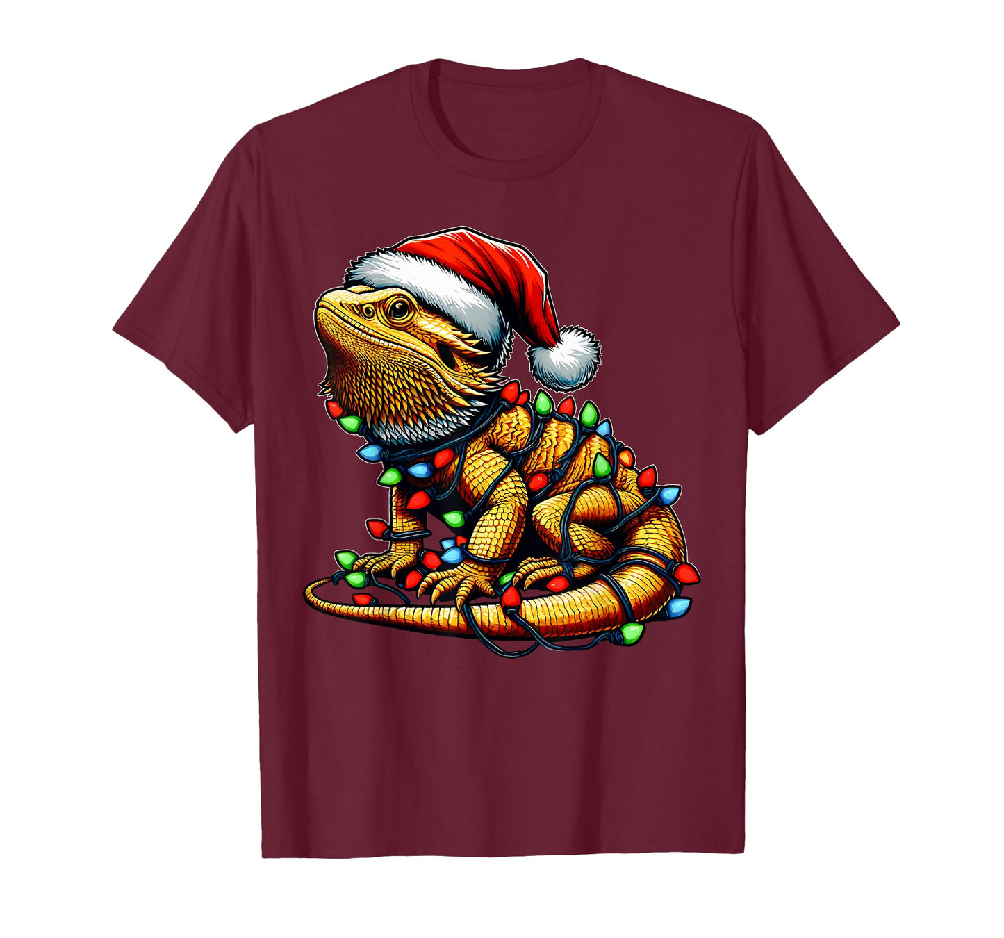 Bearded Dragon Lizard Christmas Hat Xmas T-Shirt