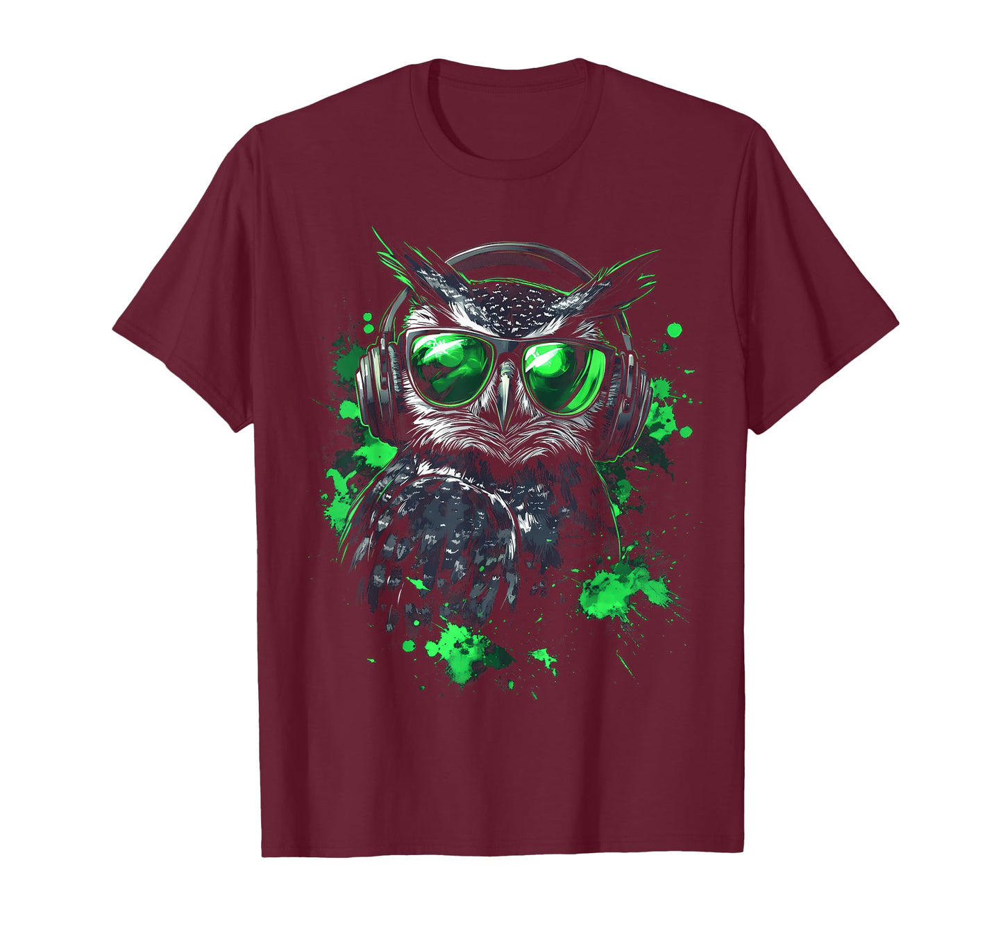 Cool Pop Art Graphic Music Techno Festival DJ Funny Owl T-Shirt