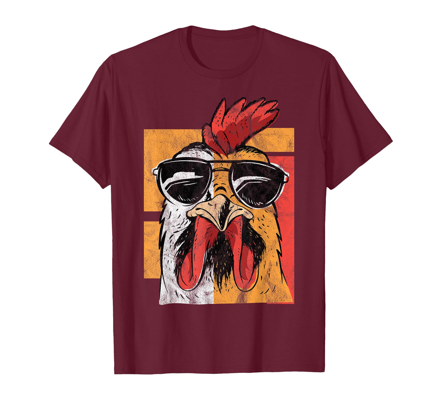 Cool Rooster Wearing Sunglasses Retro Vintage Chicken Tee T-Shirt