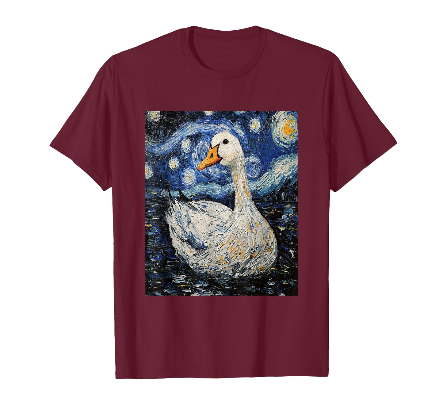 Funny Goose Duck - Van Gogh Style - Starry Night T-Shirt