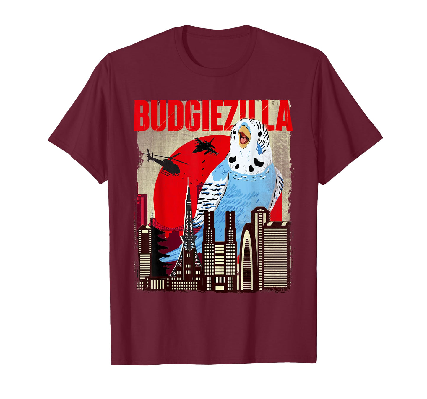 Budgiezilla - Parakeet Budgie Budgerigar Bird Lover T-Shirt