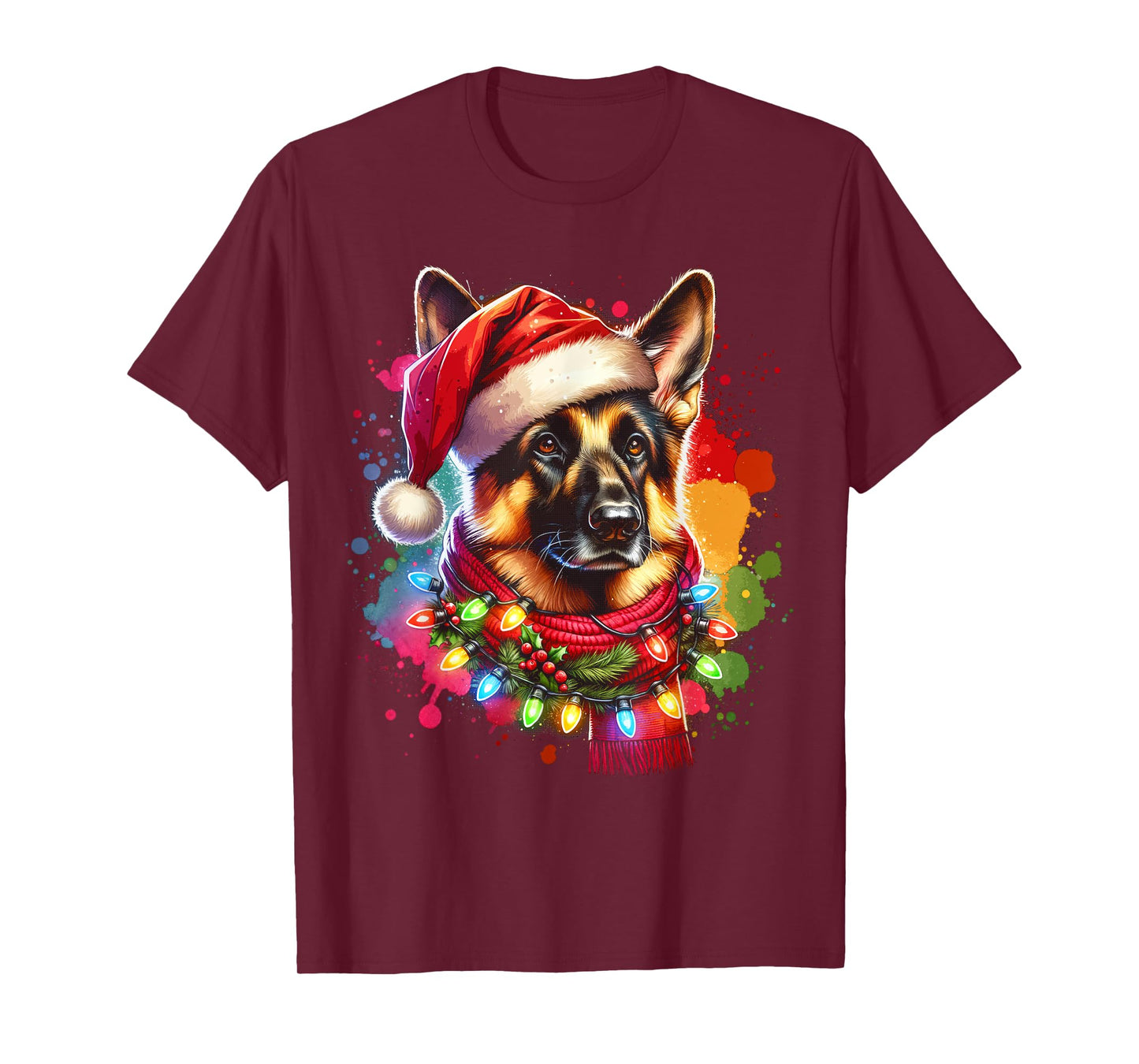 Christmas German Shepherd Xmas Shepherd Mom Dog Lover Womens T-Shirt