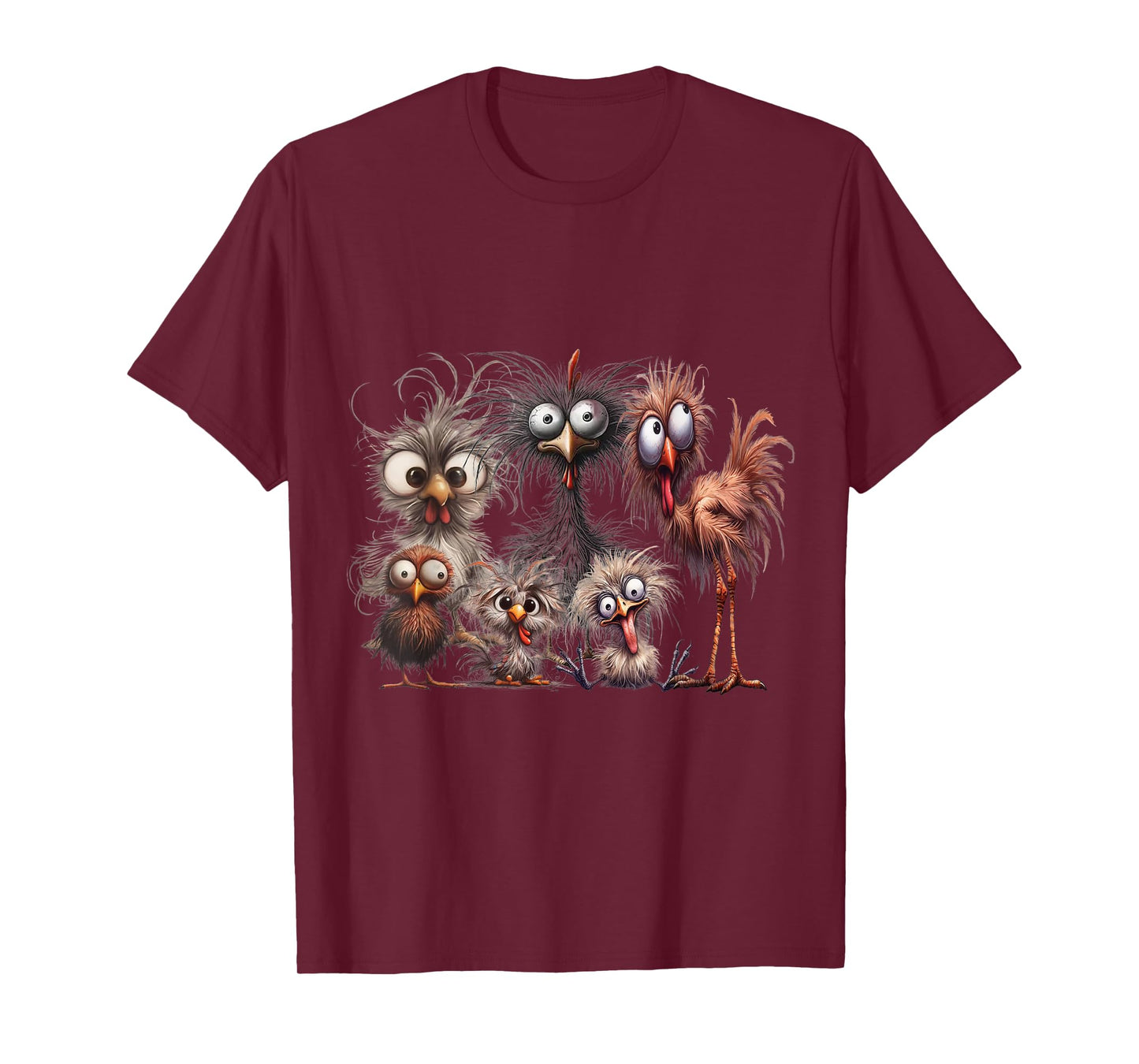 Funny Chicken Lovers - Crazy Chicken Family Matching Eagerly Funny Chicken Art T-Shirt - Unisex, Black, Small, Short Sleeve, T-Shirt