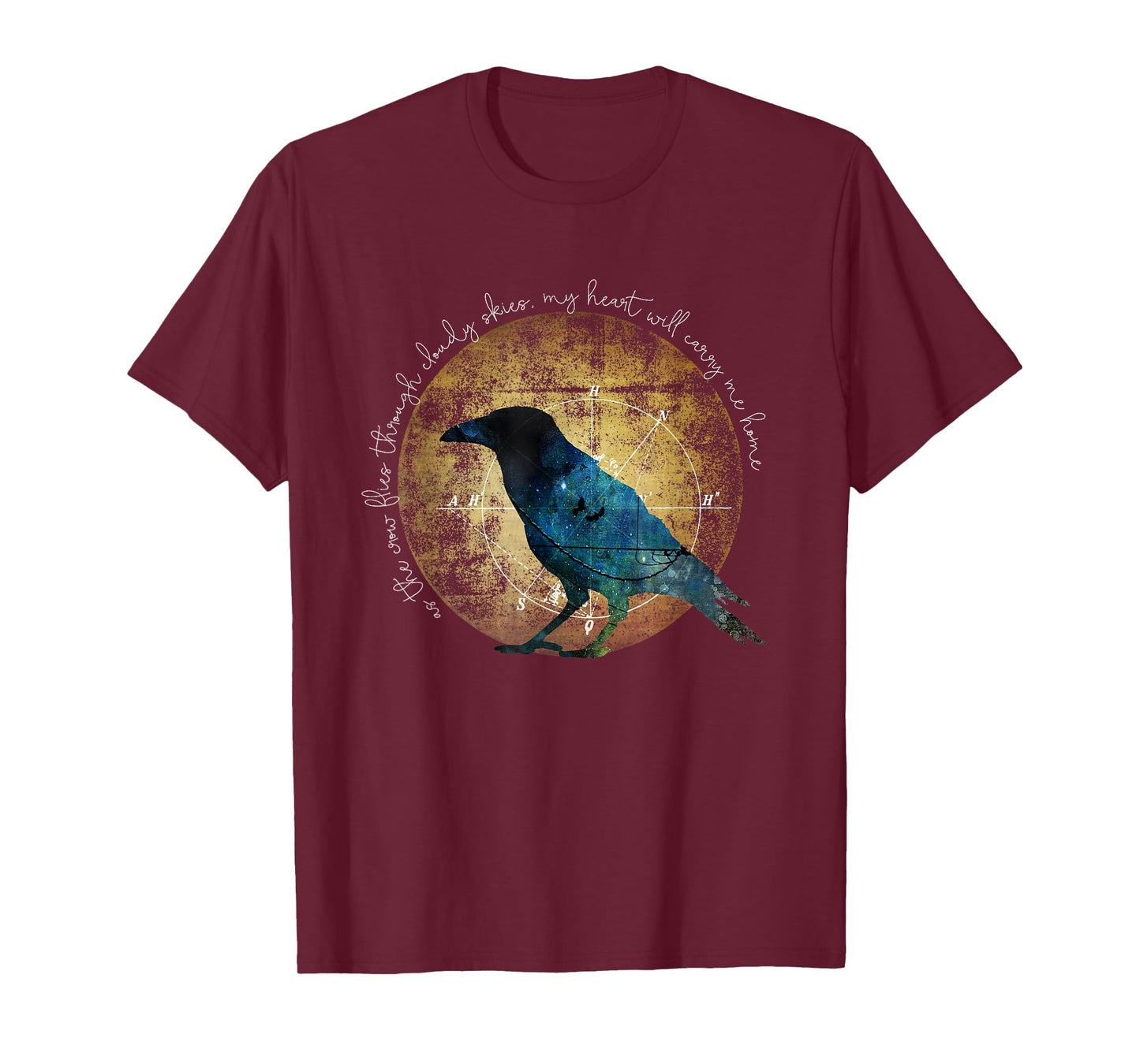Crow Shirt - As the Crow Flies - Crow Raven Moon Art T-Shirt T-Shirt